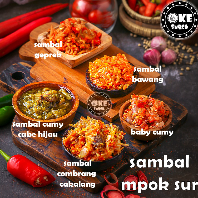 

➨➤✹✴ Sambal Mpok Sur Geprek/Cumi/Teri/Bawang 140g - 200g
