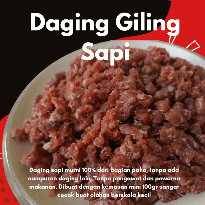 

Daging Sapi Giling Murni 100% Bahan Bakso Mpasi Masakan Tumis Dsb.