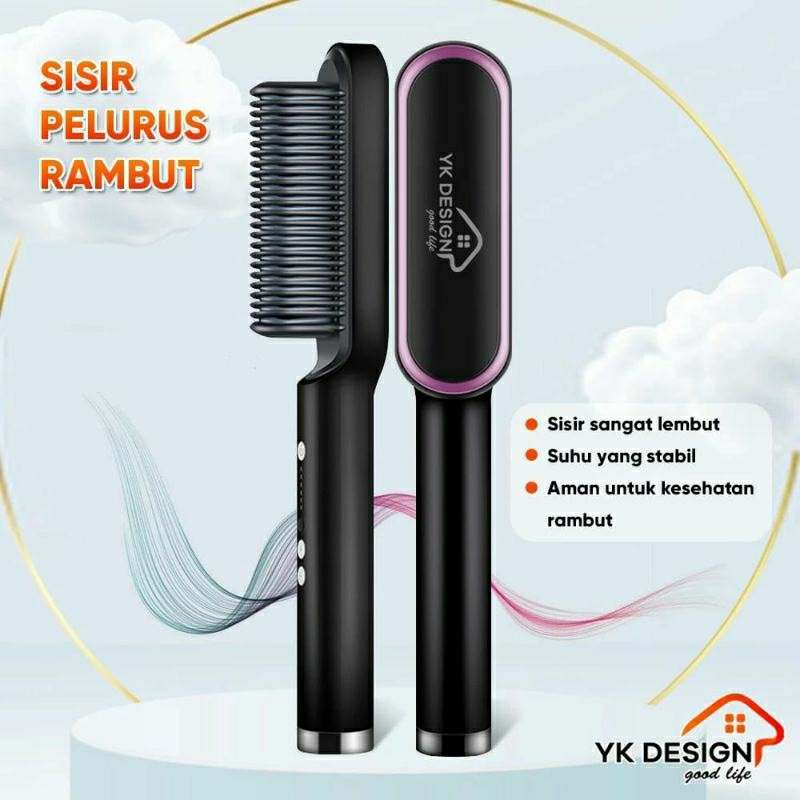 BOS RANSI | Catok rambut paling bagus YK DESIGN YK-1621Catok sisir pelurus rambut hair