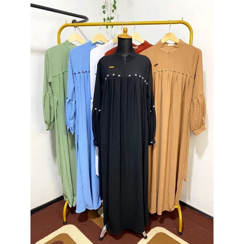 Baju Gamis Mutiara Selina Dress/ Gamis Kekinian Selina
