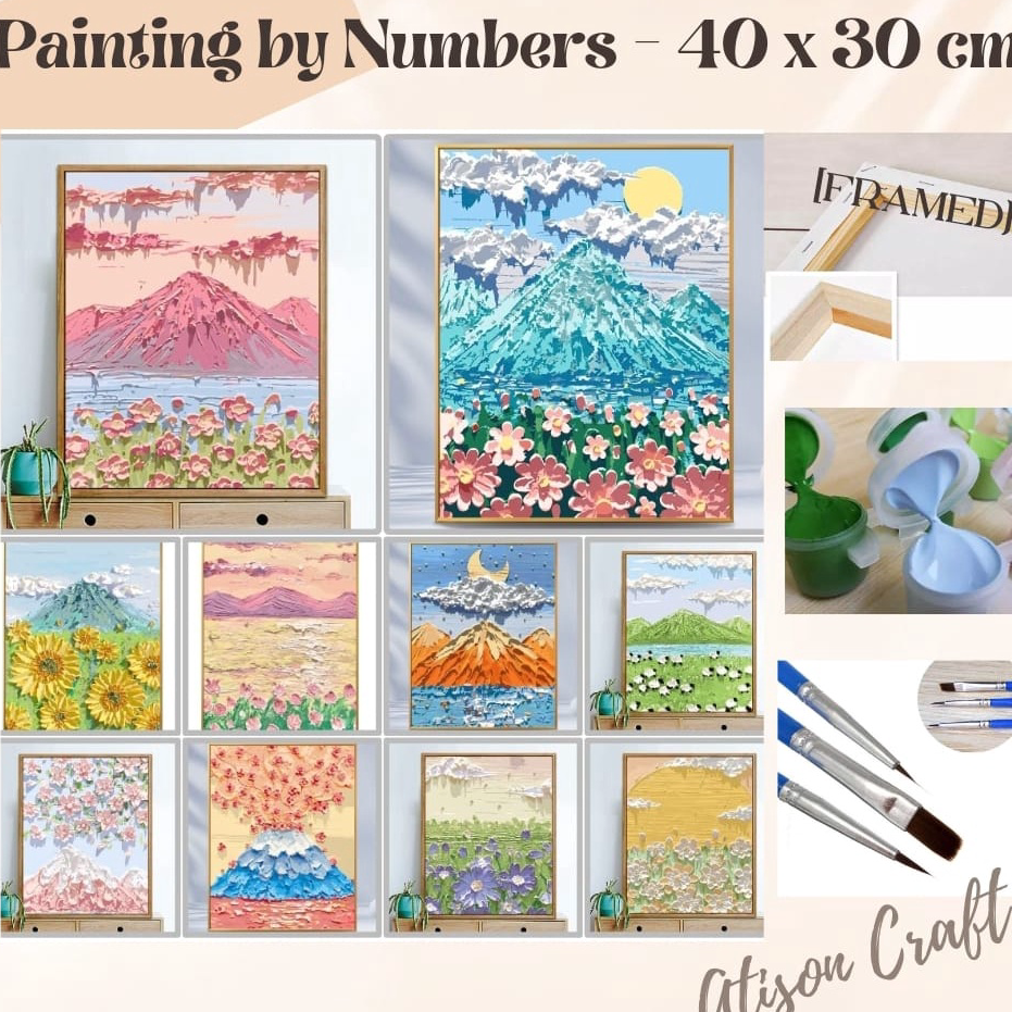 

Sale FRAMED Paint By Number 40 x 30 cm - painting kit 40x30 cm Readystock