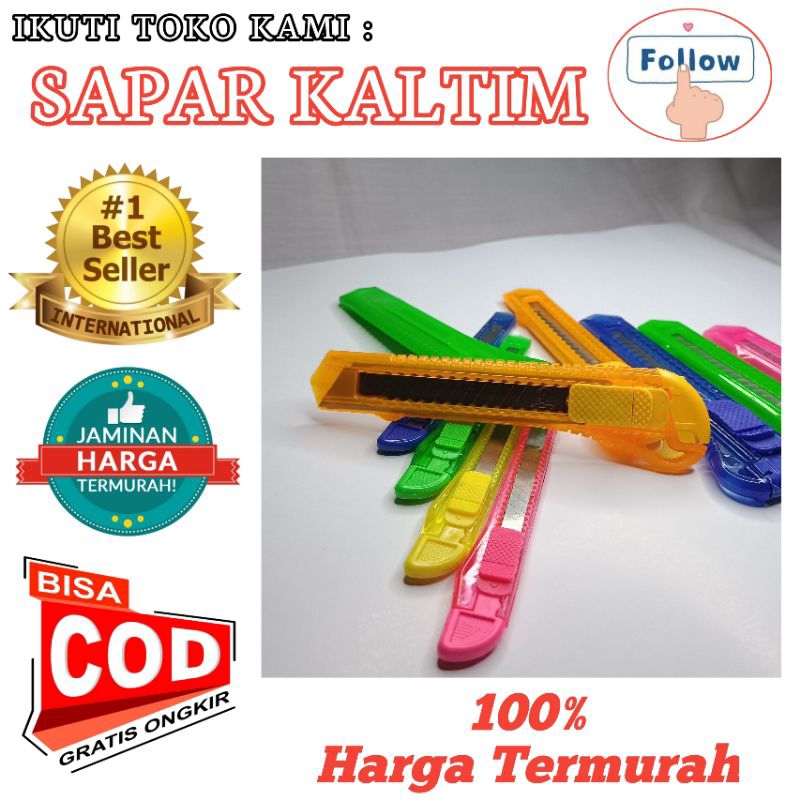 

cutter besar | Cutter plastik | cutter transparan | kater | cutter | Berbahan Plastik dan sering di gunakan di kantor-kantor