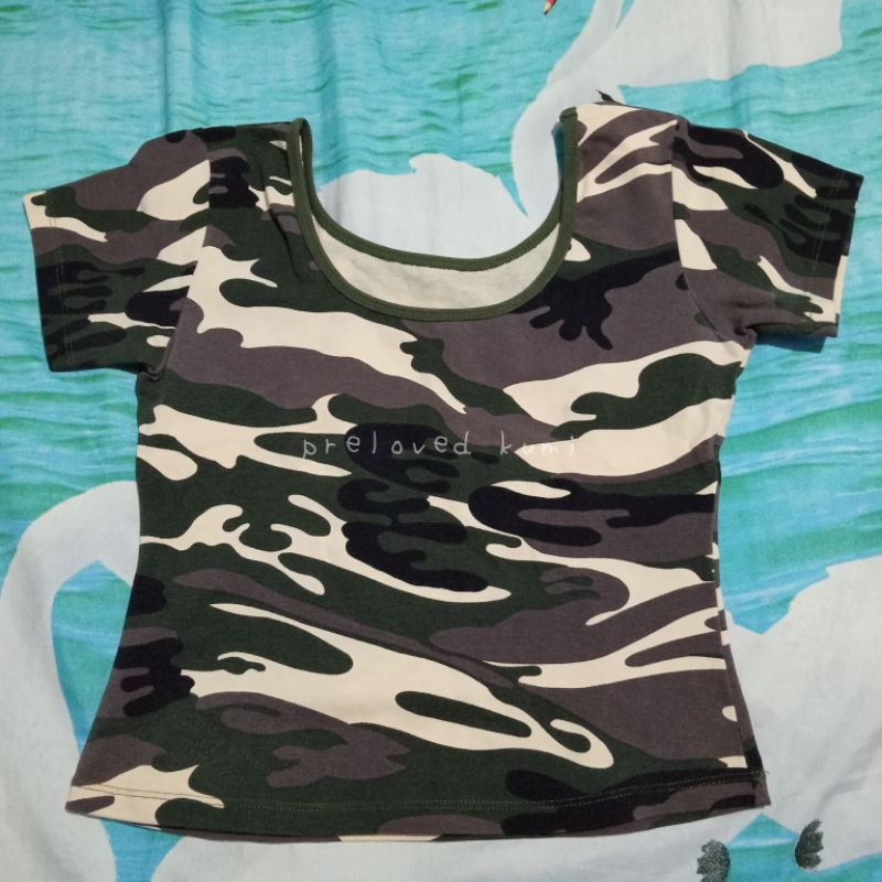 Preloved Crop Top army / Preloved Army Crop / Crop Top Preloved