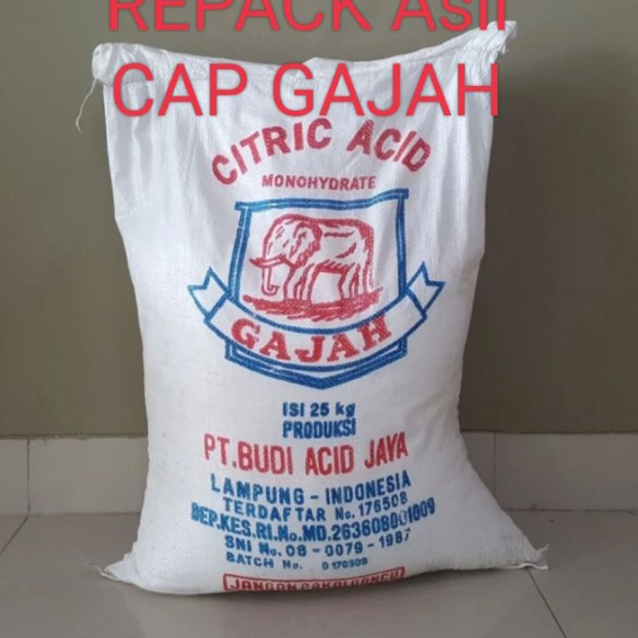 

Ready Sitrun Asli Cap Gajah REPACK 1 Kilo Gram/ Asam Sitrun 1kg Terlaku.