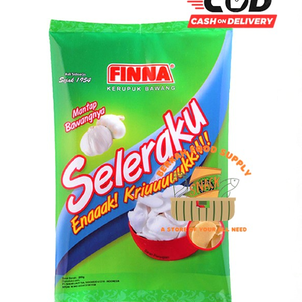 

➛➙❅⋆ FINNA SELERAKU BAWANG 200GR / kerupuk bawang HALAL BPOM RESMI