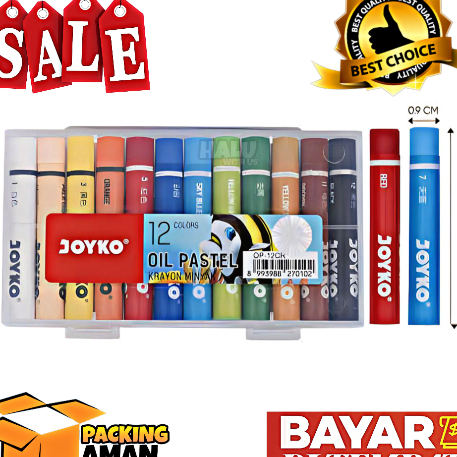 

➻➶✱✼ (BISA COD) PROMO 1 Set Crayon Joyko OP-12CR Mini / Krayon 12 Warna / Oil Pastel Small For Drawing Water Resistant