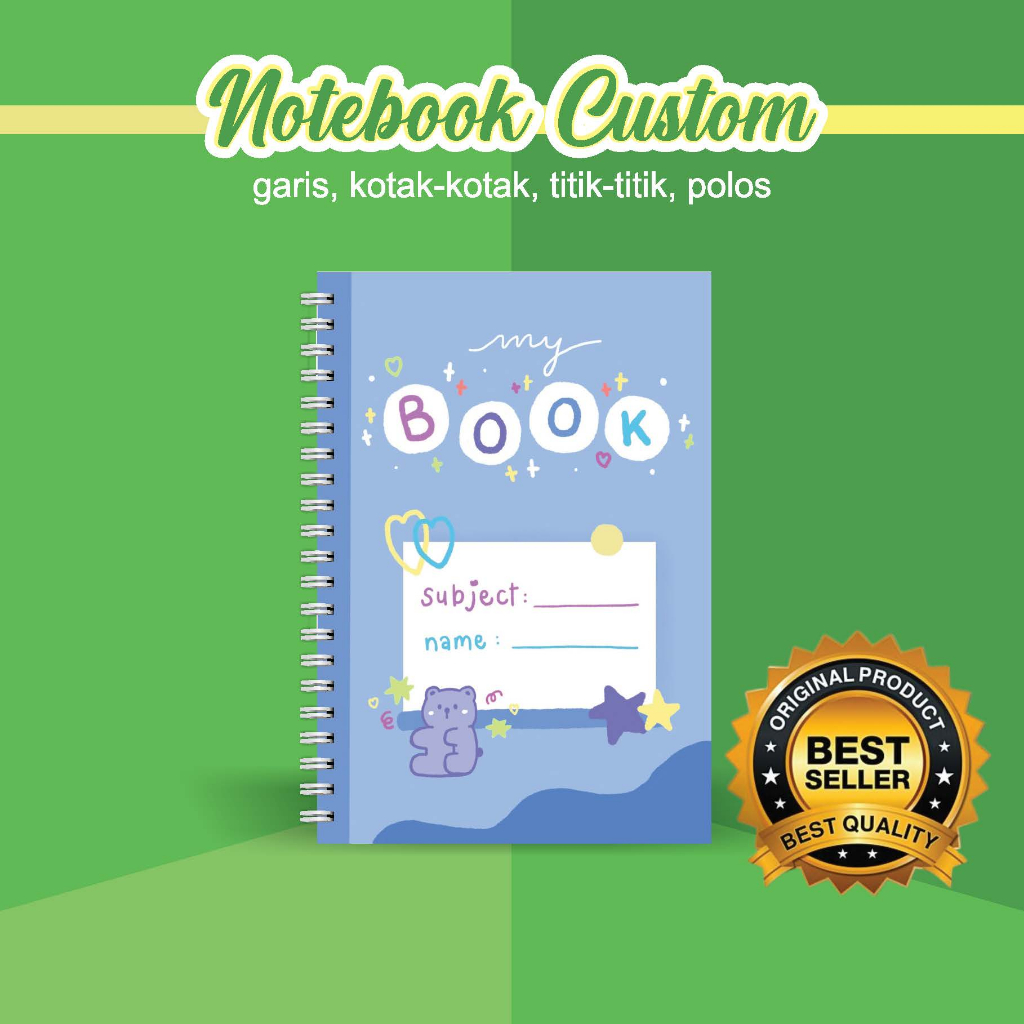

NOTEBOOK A5 CUSTOM CATATAN/JURNAL BOOKPAPER GRID/KOTAK2#DOTTED/TITIK2#BLANK/POLOS