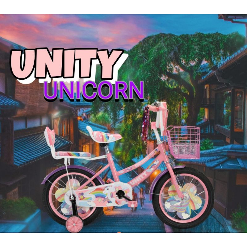 sepeda anak mini, sepeda cewek 16" unity unicorn musik