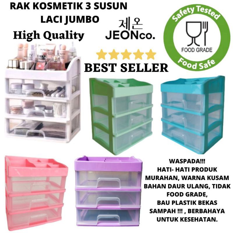 Rak Kosmetik 4 Susun dan Laci/ Storage Make Up Cosmetic Box