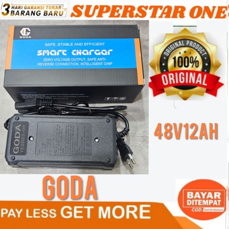 charger goda sepeda listrik 48v12AH charger sepeda listrik GODA 48v12AH asli original