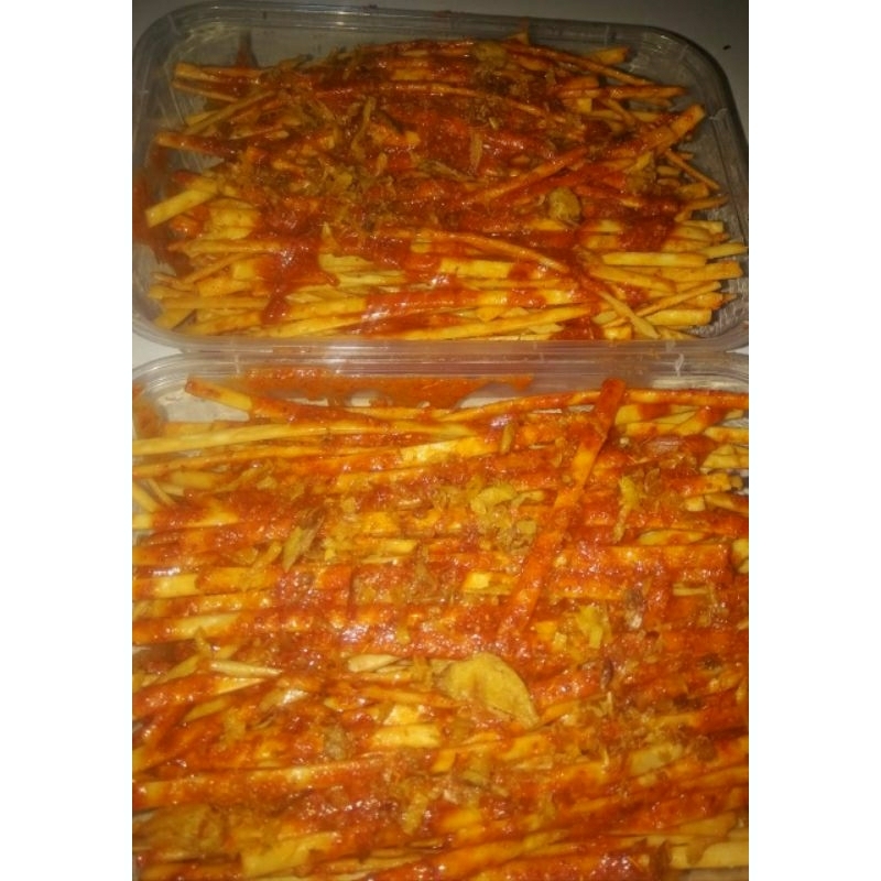 

Mie lidi gepeng kecil 150gr box 500ml bumbu basah