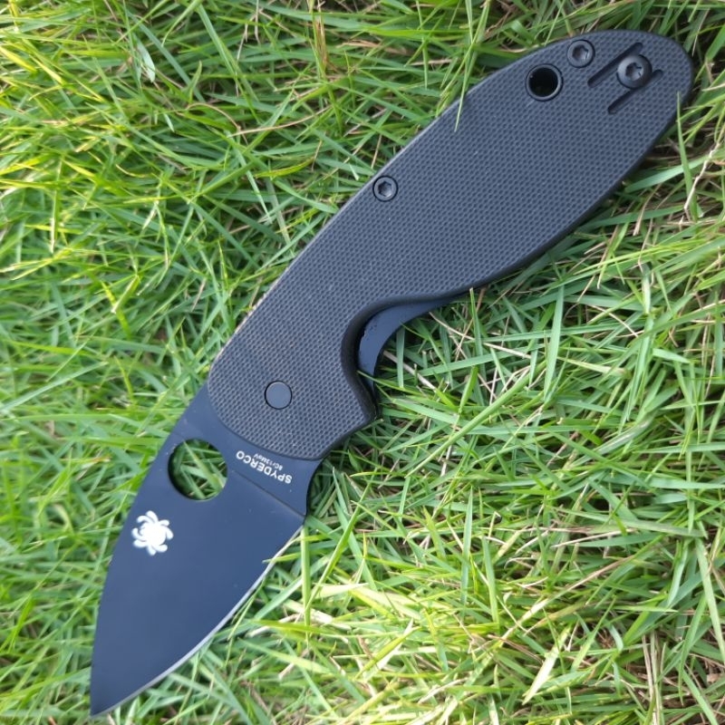 Pisau Lipat Spyderco Efficient Folding Knife Black Oxide Plain Blade