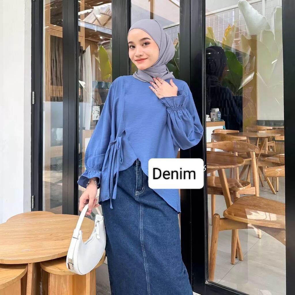 Outfit Baju Atasan Wanita Remaja Korean Style Jumbo Ld 120 Bigsize Crinkle Airflow Premium Import