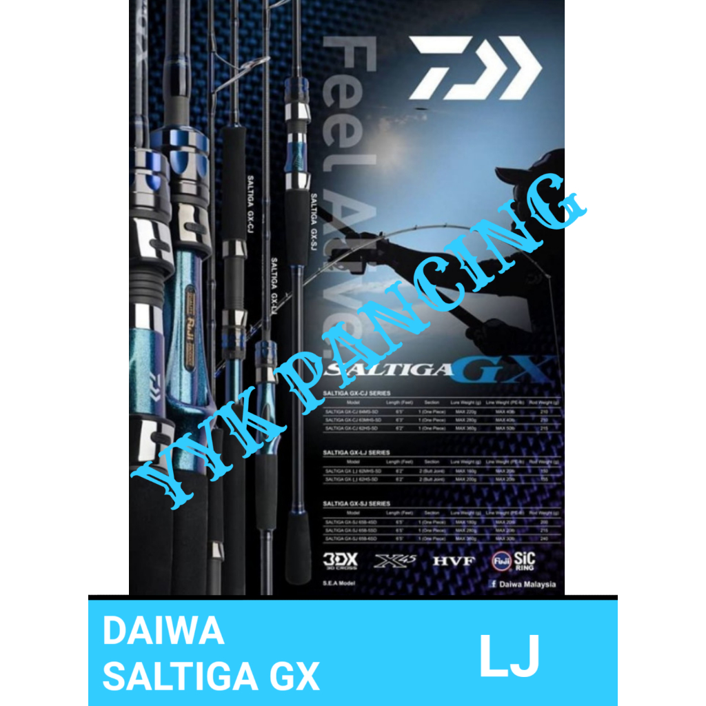 DAIWA SALTIGA GX LJ joran overhead spinning rod light jigging MURAH