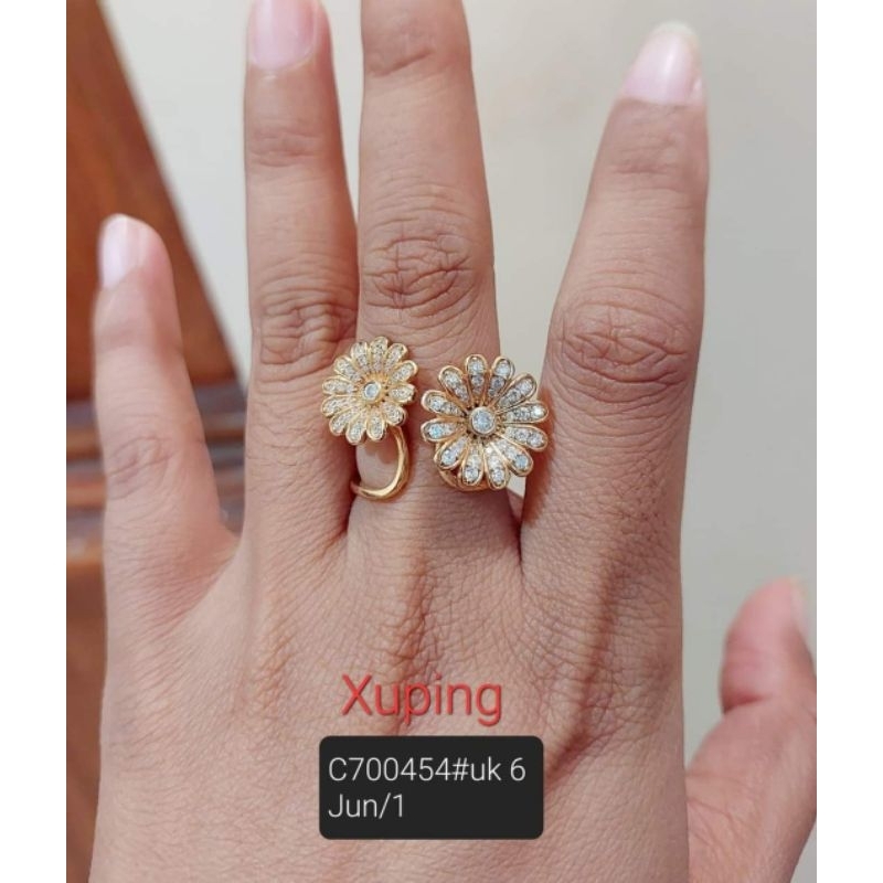 cincin replika berlian bunga jumbo merk xuping asli original