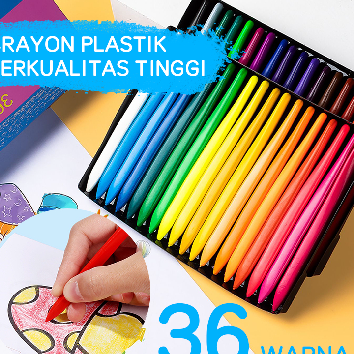 

Murah Banget Krayon 6/12/24/36 warna/crayon set/krayon set/perlengkapan sekolah/Non Toxic Crayon Triangular Crayon Lab Triangle Crayon Plastik Anti Kotor Tangan