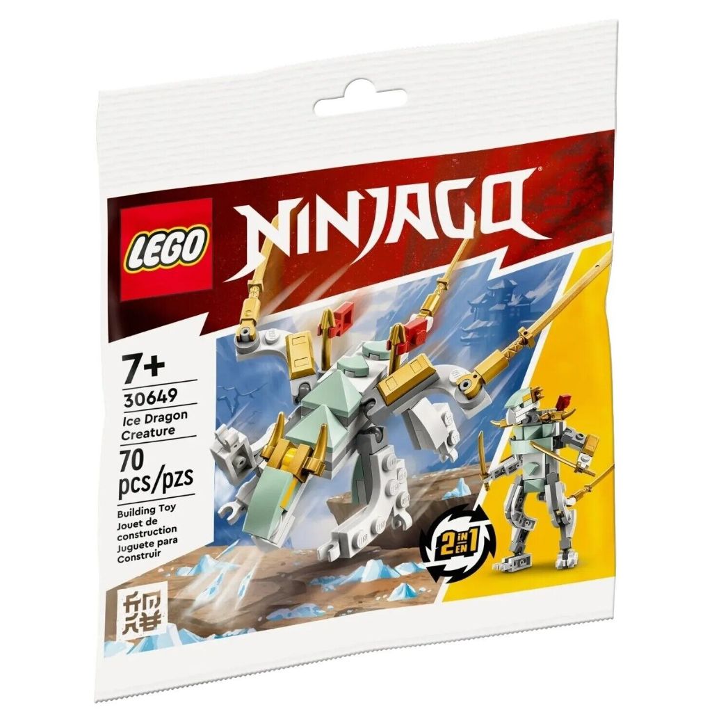 LEGO Ninjago-30649 Ice Dragon Creature Polybag Set Building Kid Toy Movie Series Play Samurai Ninja 