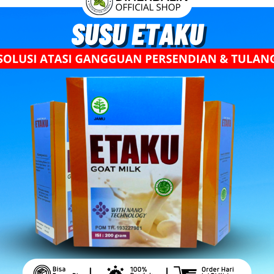 

VHSY8738 DiSkon !! Susu Etaku - Susu Etawa Bubuk Atasi Nyeri Pinggang Sendi Lutut Osteoarthritis Rematik Asam Urat Osteoporosis Aman Alami Halal BPOM