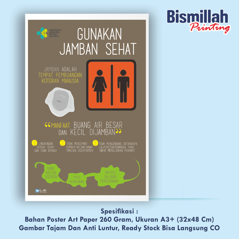 

Poster Kesehatan Gunakan Jamban Sehat