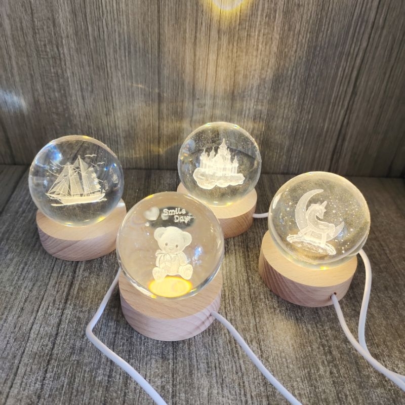 LAMPU MEJA BOLA KRISTAL