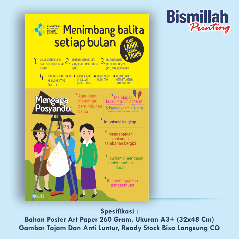 

Poster Kebidanan Menimbang Balita Setiap Bulan Posyandu