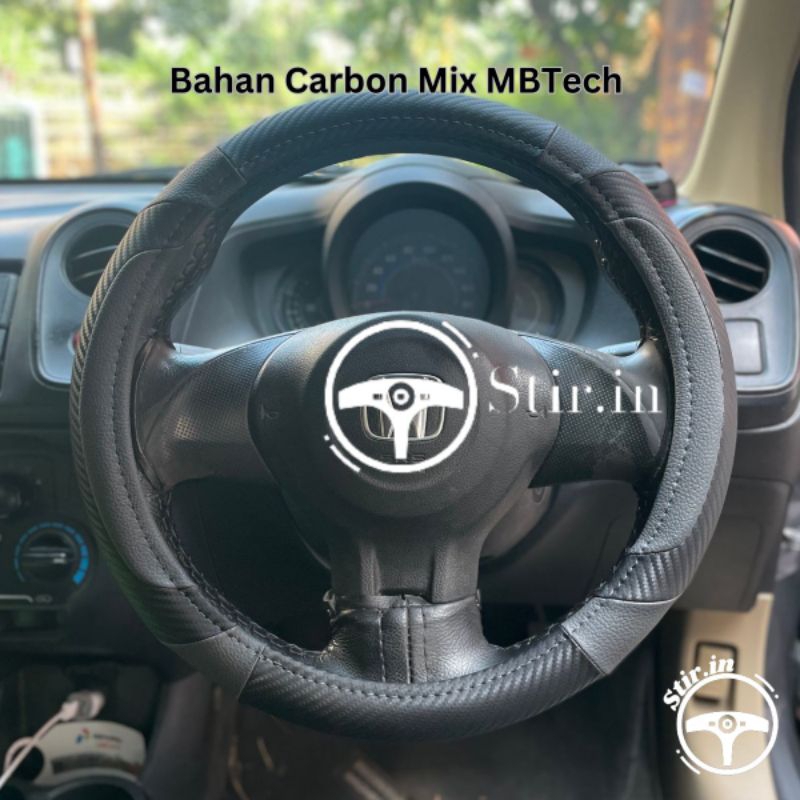 Sarung Stir Mobil Carbon Mix MBTech Model D'carbon