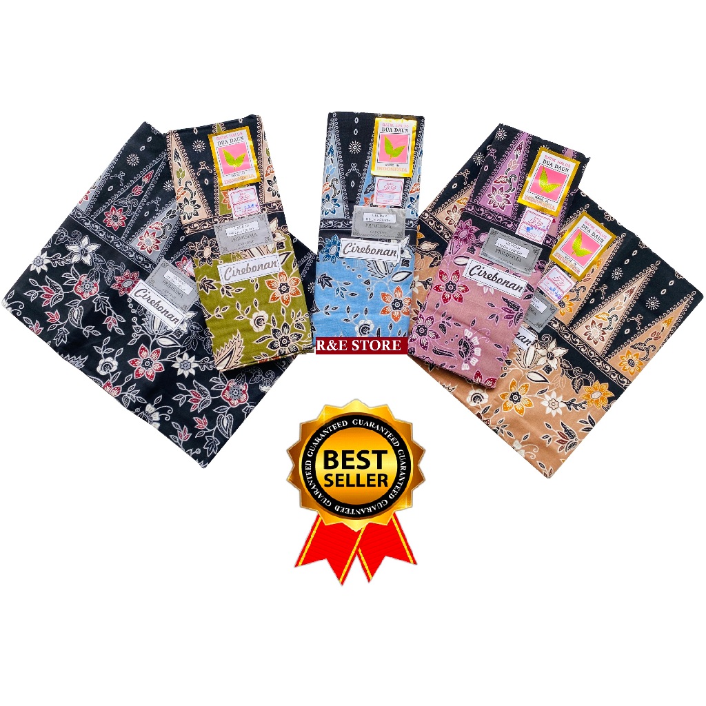 Kain Sarung Batik Wanita Dua Daun Cap Cent Ibu Melahirkan Perempuan Santri Santriwati Batik Cirebon