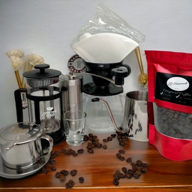 paket alat kopi pemula lengkap / paket alat kopi rumahan / manual brew