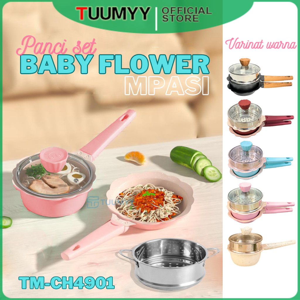 PANCI SET BABY FLOWER MPASI WOK PAN FRY PAN TM-CH4901-88