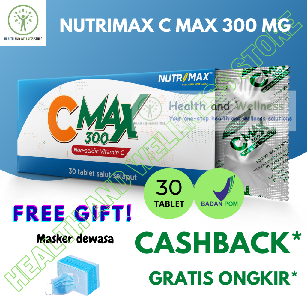 Nutrimax C Max 300 Mg 30 Tablet Vitamin C Vit C Imunitas Daya Tahan Tubuh Cmax