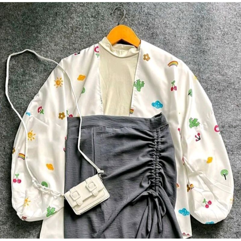 ONE SETKIYOWO OUTHER WANITA MOTIF (TANPA DALAMAN ) SET ROK SERUT