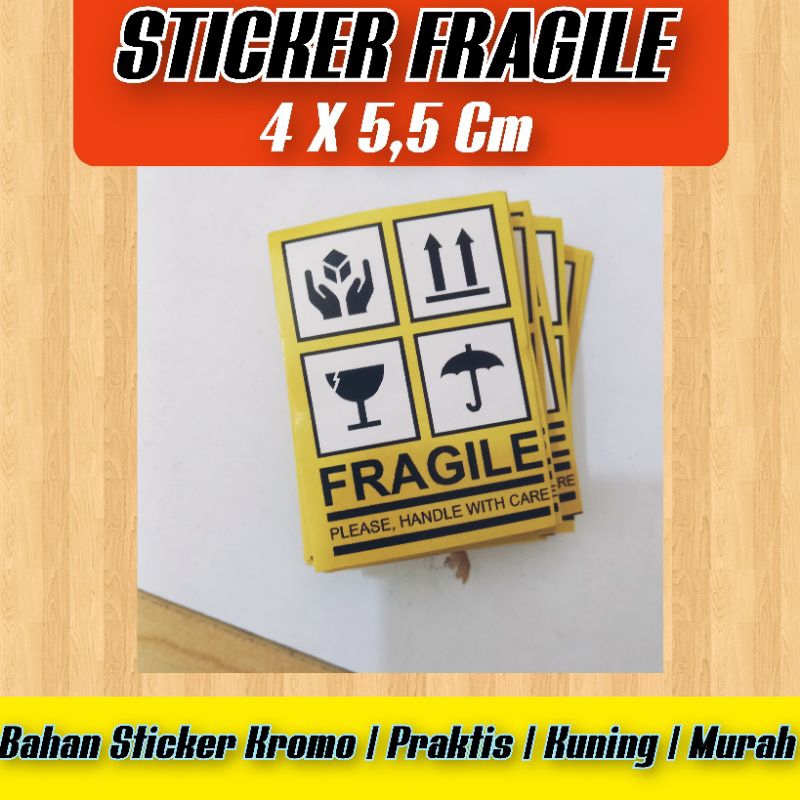 

STICKER FRAGILE ISI 100 PCS UKURAN 4 X 5,5CM PRAKTIS KUNING AESTHETIC UNIK MURAH BANDUNG