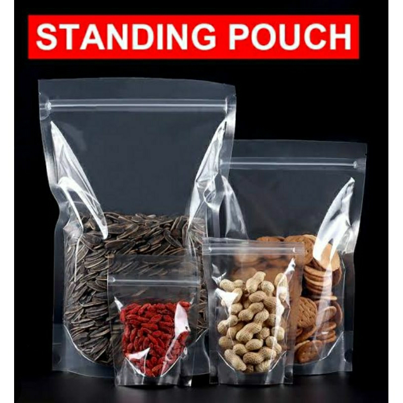 Plastik Kemasan Standing Pouch Tebal Bening (Satuan)