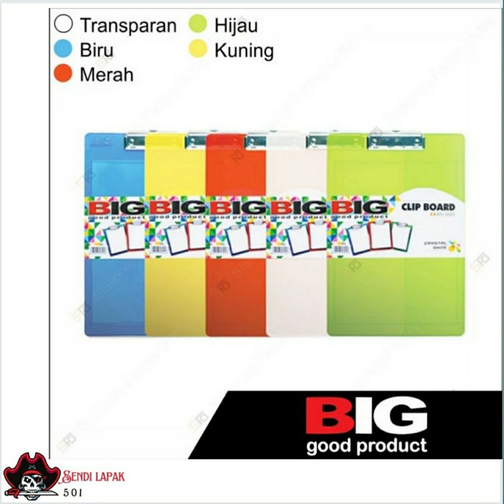 

Papan Ujian F4 Transparan Big 5001 - Clipboard Transparent Plastik- Merah