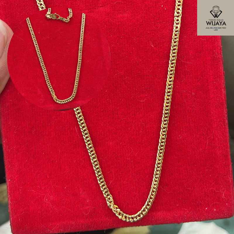 KALUNG ANAK RANTAI GEPENG EMAS MUDA ASLI