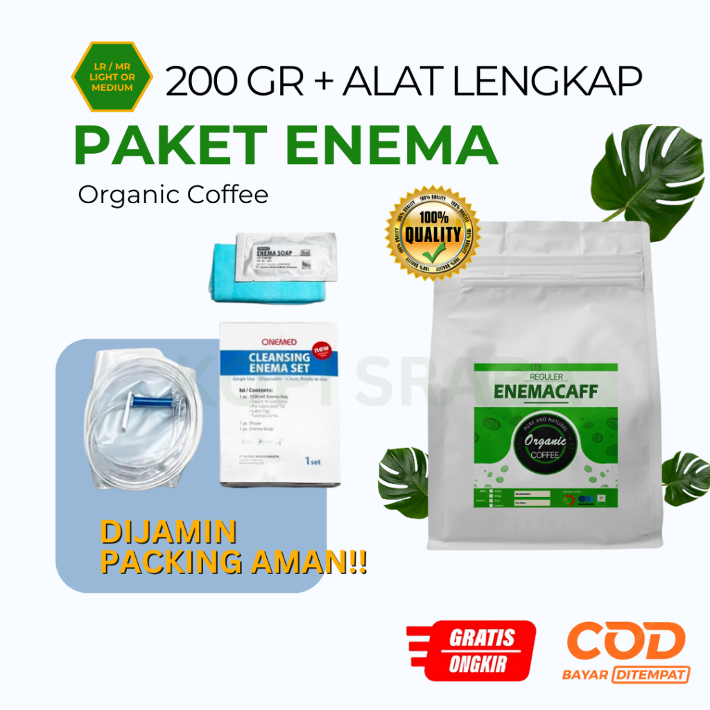 

PAKET KOPI ENEMA LENGKAP 200gr + Alat Enema Kopi Enema LR LIGHT Organik SERTIFIKAT Medium MR - KOPISRABA