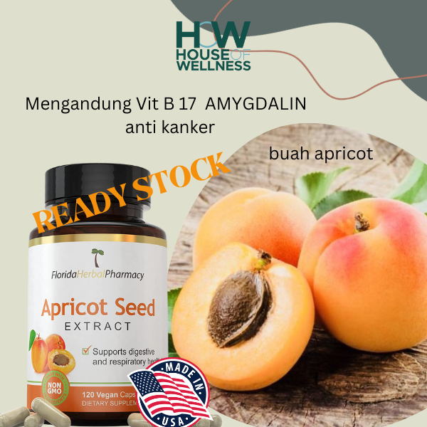 Florida Apricot Seeds Extract vit B 17 (amygdalin) 1000 mg @ 120 veg