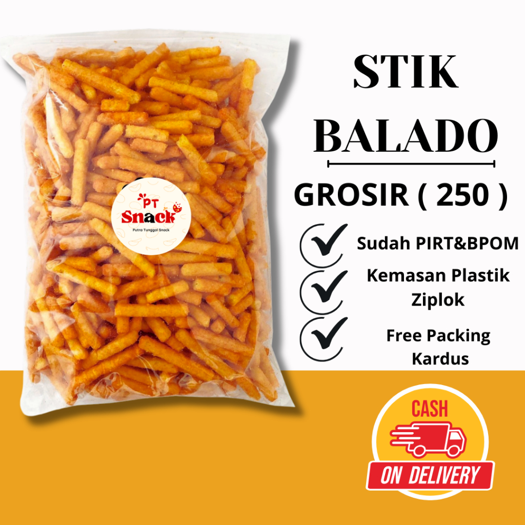 

PT SNACK Stik balado duo 250 gr stik jagung pedas merk duo Snack enak kiloan murah