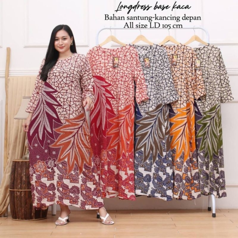 Daster lengan panjang longdres base standar daster base murah grosiran baju tidur wanita murah