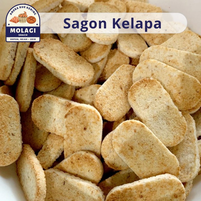 

Kue Sagon Kelapa Oven / Kue Kelapa Bakar Panggang 250 Gram - Molagi Snack