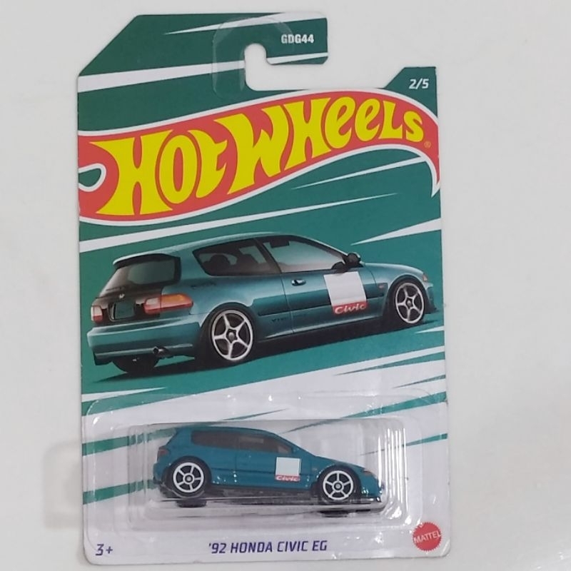 Hot Wheels 92 Honda Civic eg hijau