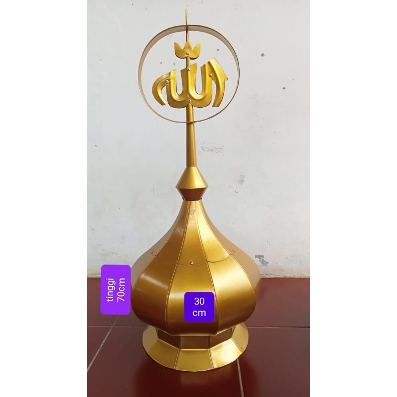 kubah masjid warna gold 30 cm gelembung