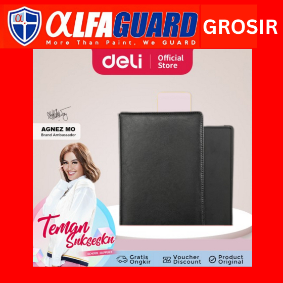 

Deli Basic Leather Cover Notebook / Concise Notebook Buku Catatan 25K Sheets Warna Hitam 7993