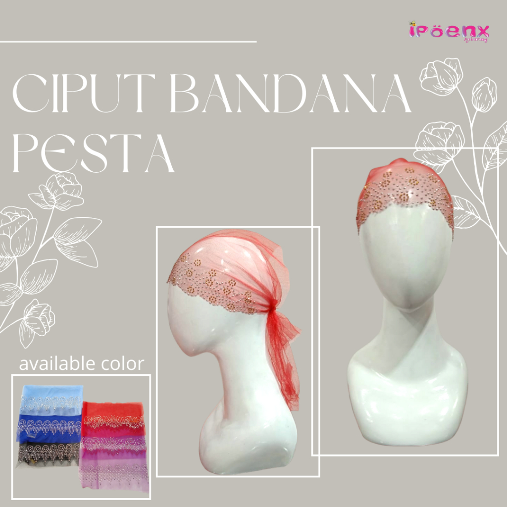 CIPUT BANDANA PESTA | INNER JILBAB  PAYET PESTA | CIPUT TILLE PAYET
