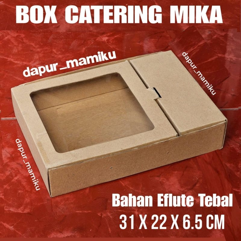 

Box Catering / Dos Katering Eflute Kardus Dus Nasi E-flute Sekat Snack Box kue cake Nasi Berkat Hajatan Berkatan Acara Ultah Ulang Tahun ukuran 22x22 hampers.