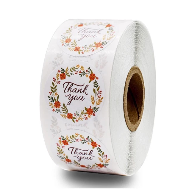 

(1 Roll isi 500pcs) Roll Sticker 2,5cm Sticker Makanan Thankyou Bulat Tempelan Sticker Alibaba1688