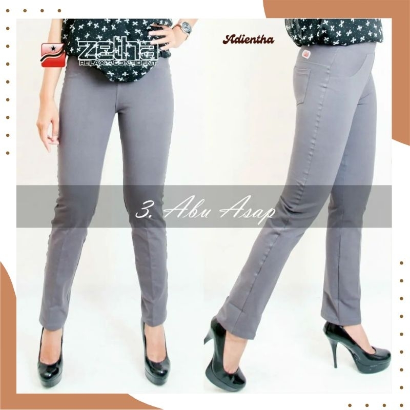 Celana ZETHA ABU ASAP size S M L XL | Celana Panjang Wanita Jumbo Zetha | Celana Legging Zetha | Cel