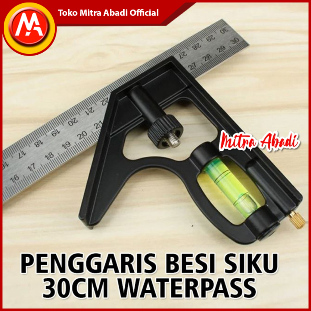 

Penggaris Besi Sudut / Penggaris Besi Siku Meter WATERPASS 30 cm