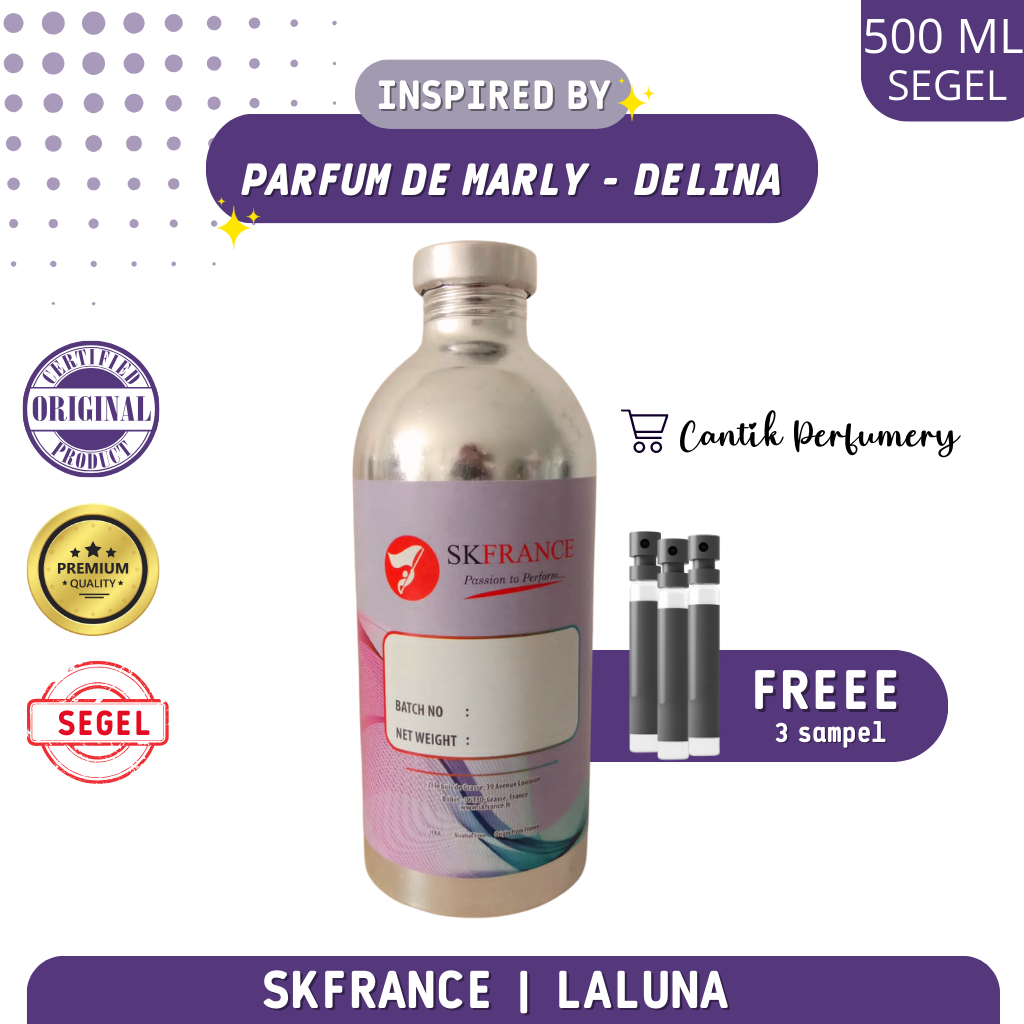 Bibit parfum searah dengan aroma DELINA DE MARLY'S 500 Ml by Skfrance | Segel