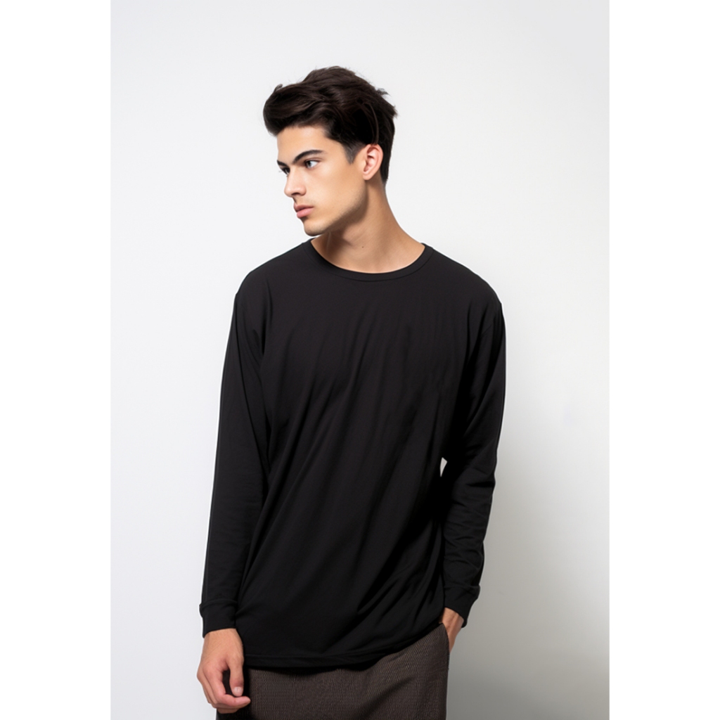 Third Day kaos LS long sleeve tangan panjang pria instacool polos hitam MTL89 navy MTM29 putih MTN54
